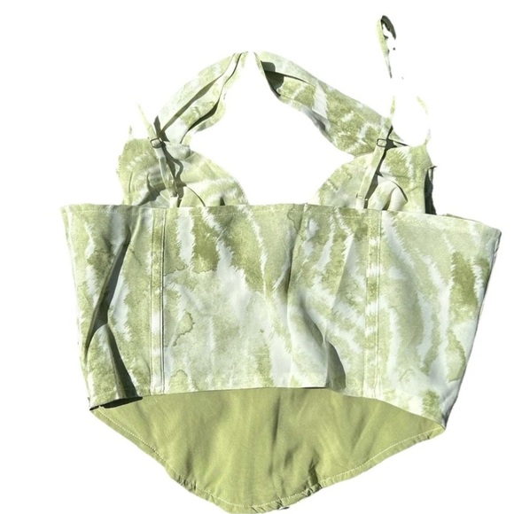 YELLOW THE LABEL CHLOROPHYLL CORSET TOP SAGE Size Small - Picture 7 of 11